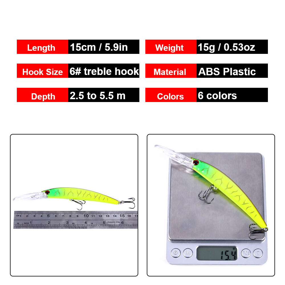 1 Chiếc 15Cm 15G Lặn Sâu Jerkb - đánh giá và giá Fishing Lure Jerkbait